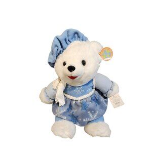 DanDee Snowflake Teddy Bear Plush Blue & White 2008 Collectors Choice 12"